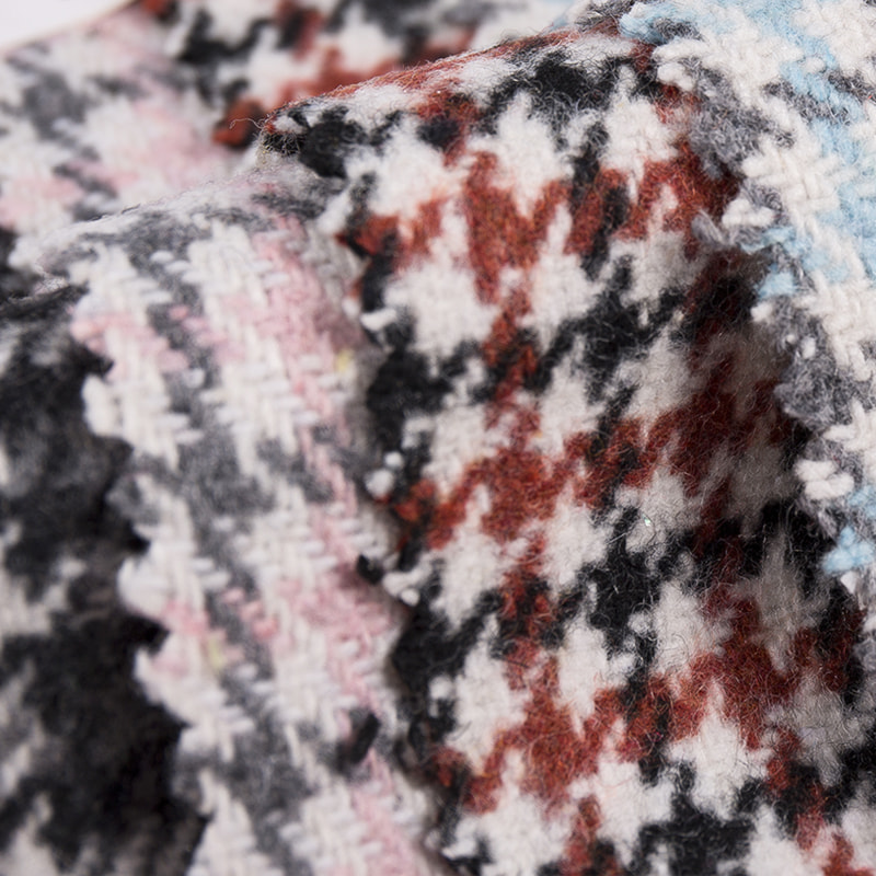 Tela tecida Multicolors da xadrez da verificação de Houndstooth para o vestuário 1702/1822/2052