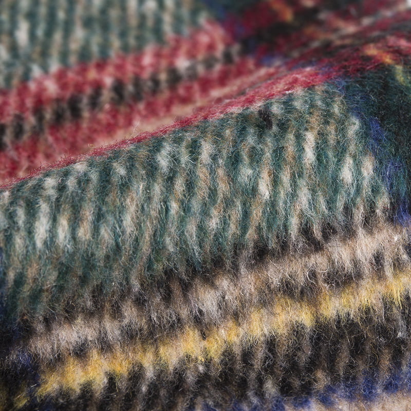 Sarja xadrez tartan vermelho verde 10% lã 90% tecido de tweed de fibra química 2144