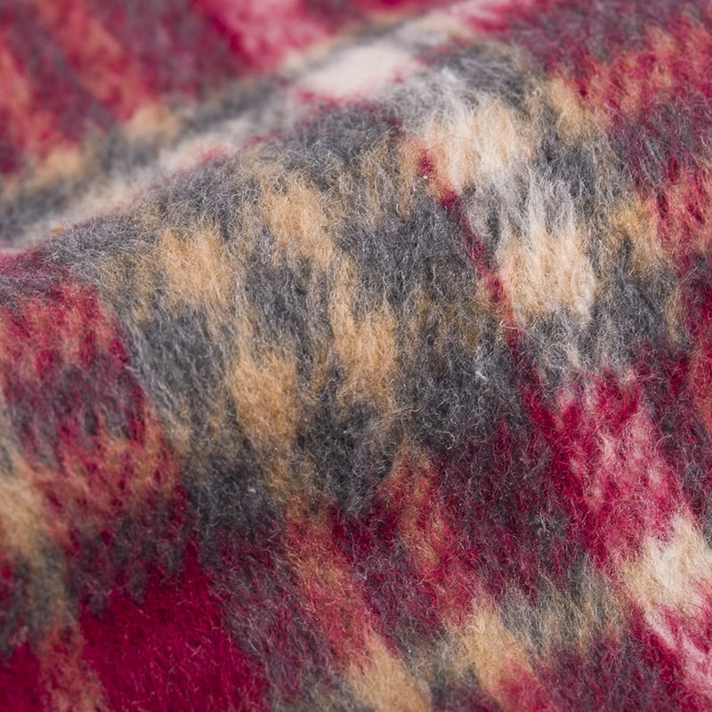 Tecido de tweed de poliéster de lã multicolorido de vidraça xadrez tartan 2145