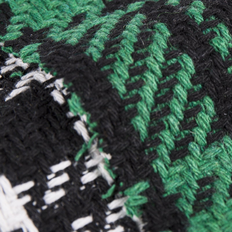 Tecido de tweed xadrez verde preto com textura clara 2397