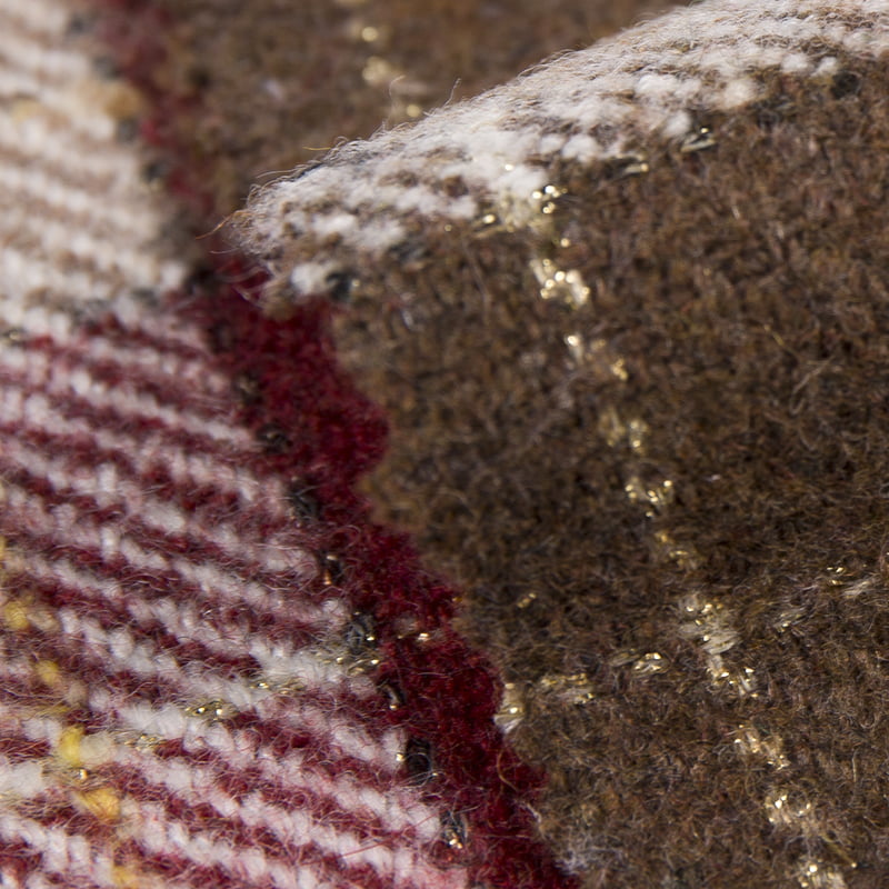 Tecido de tweed metálico xadrez tartan ouro prata sarja 2576