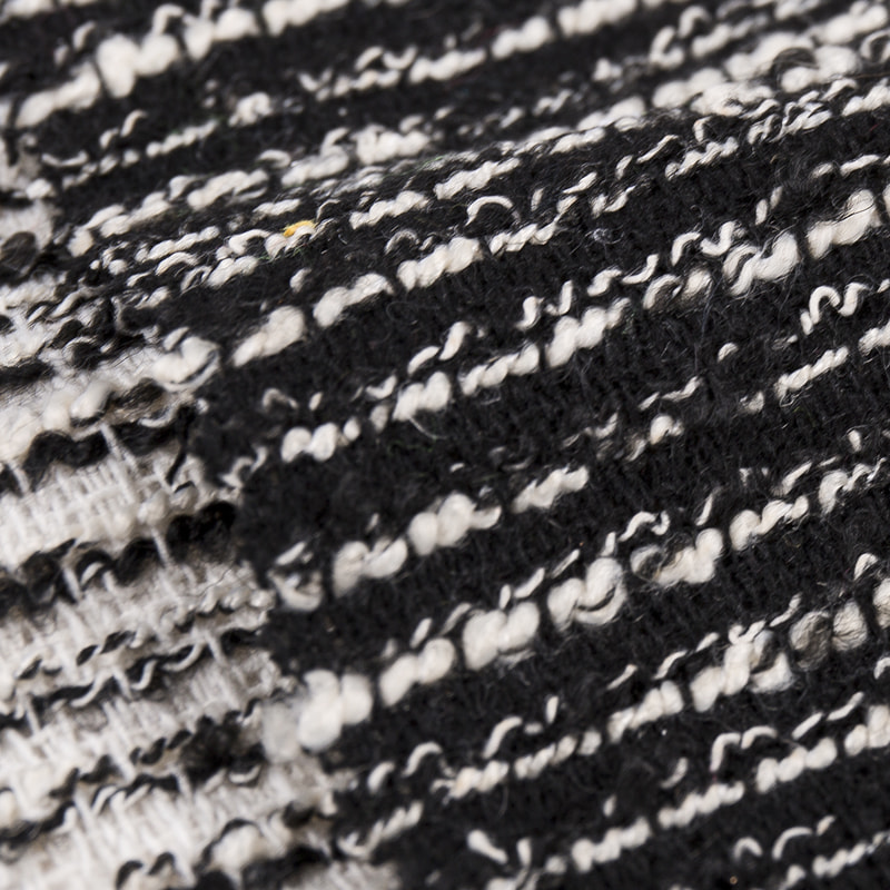 Tecido de tweed de poliéster com listras horizontais em relevo 3178