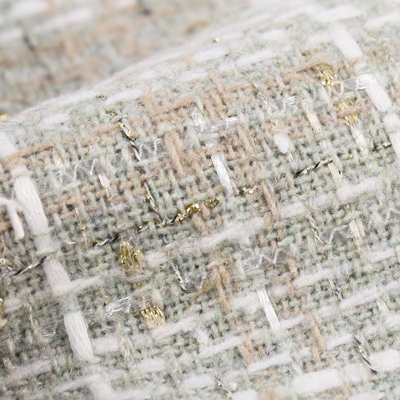 Tecido Chanel Check Metálico Ouro Prata Tweed Para Casacos 3219