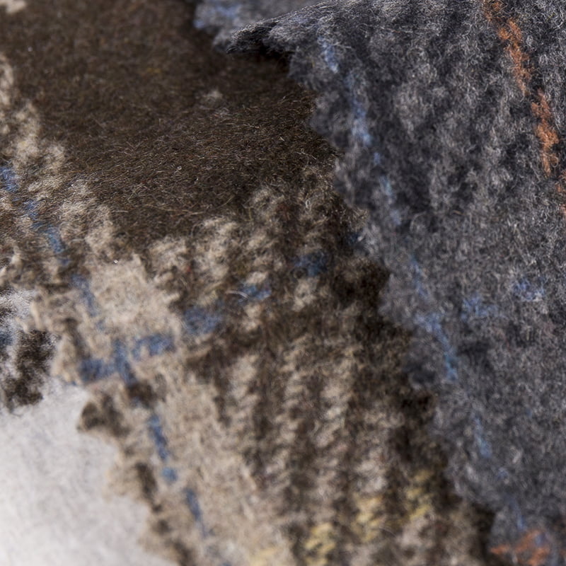 Tecido de tweed macio xadrez de lã multicolorido para casacos 3496