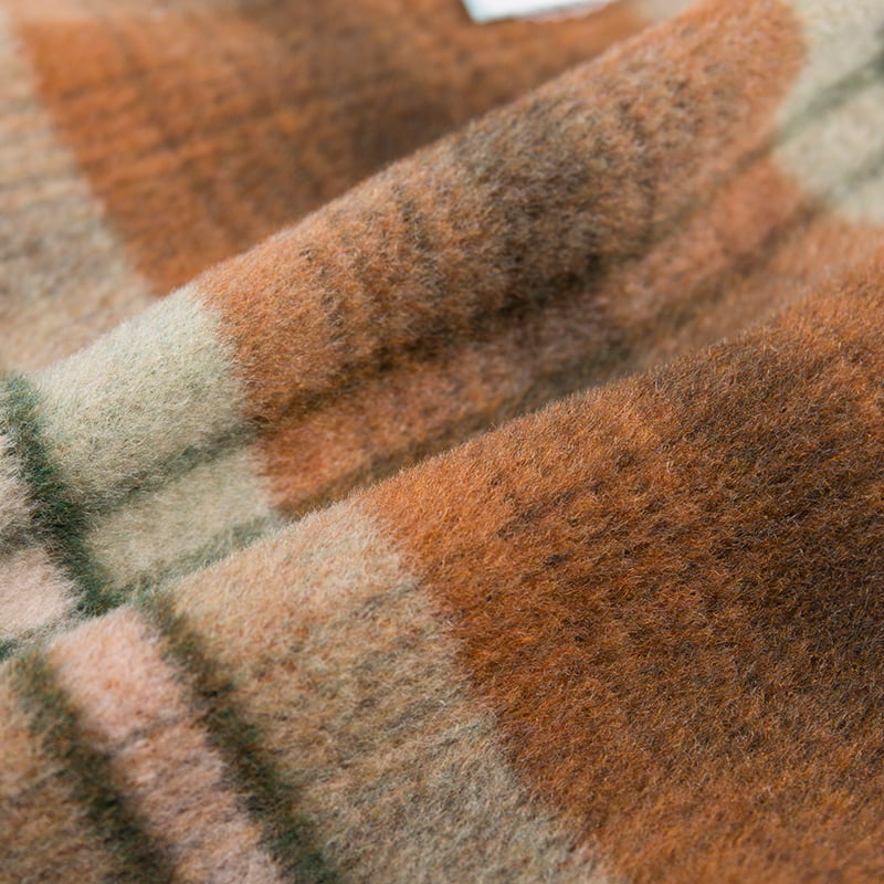 Tela grossa do velo da manta da verificação do jacquard do cabelo longo para o sobretudo ZZH24009