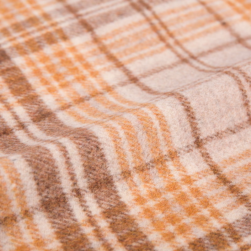 Tecido de lã amarelo marrom com xadrez Houndstooth de dupla face ZZH24017