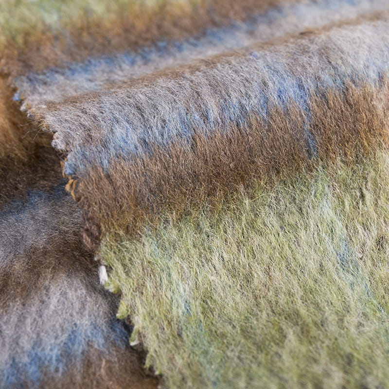 Tecido xadrez de lã para cabelos longos 3264