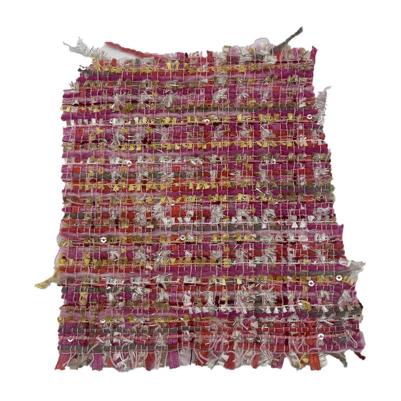 Tecidos de tweed metálicos de lantejoulas rosa vermelho da moda para mulheres 21003