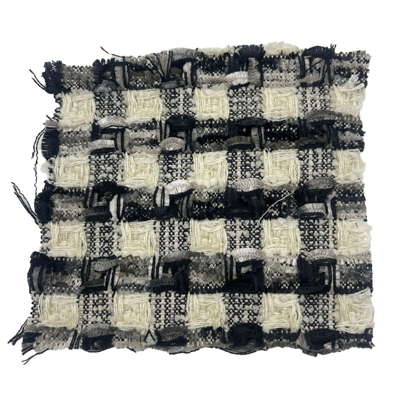 Telas tecidas de tweed da textura da manta fina cinzenta preta luxuosa para os revestimentos 22042