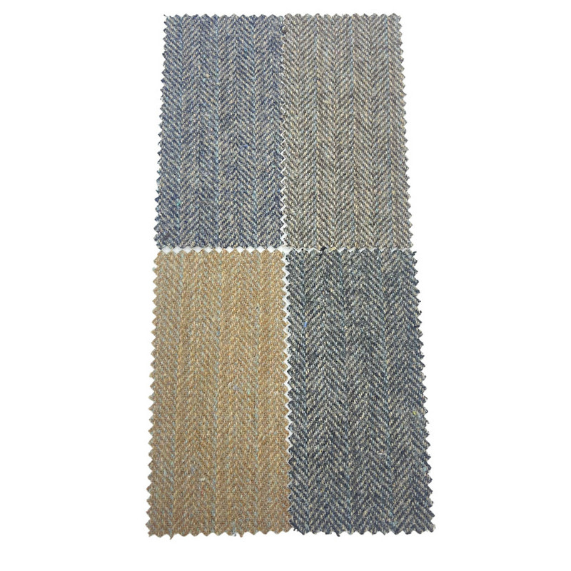 Tecidos de tweed de lã listrado azul marrom italiano para atender 3534