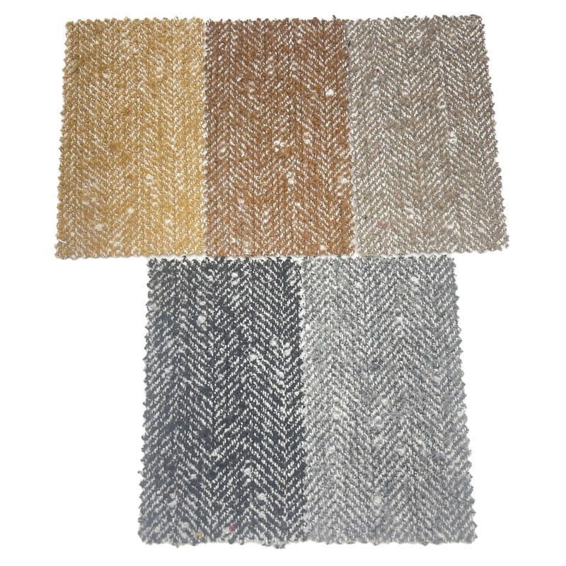 Tecidos de tweed grossos de lã branca cinza espinha de peixe bolha para roupas no inverno 3906