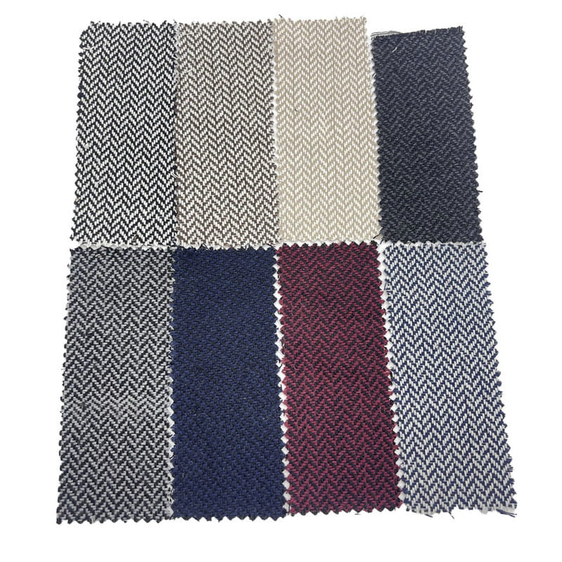 Escuro - telas tecidas de tweed do jacquard gravado espinha de peixe azul para os revestimentos 3947