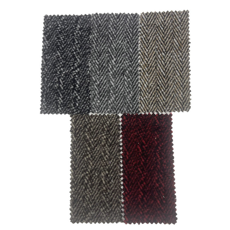 Telas grossas da mistura de lã da escova vermelha preta de lãs em espinha para os vestuários 4298